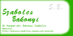 szabolcs bakonyi business card